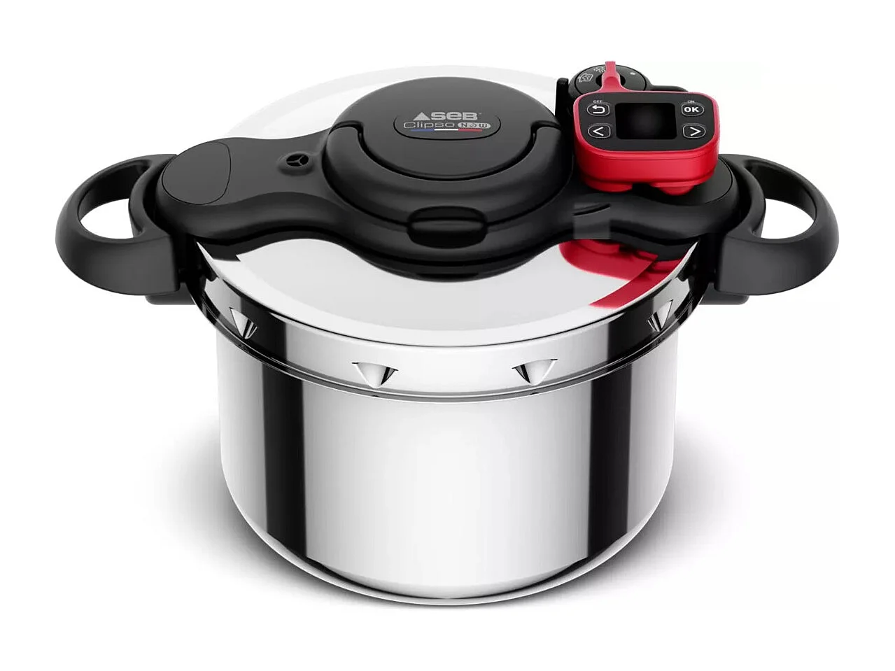 Seb Clipso Now Snelkookpan 6L RVS met Kookassistent en Slimme Timer, Inductiecompatibel