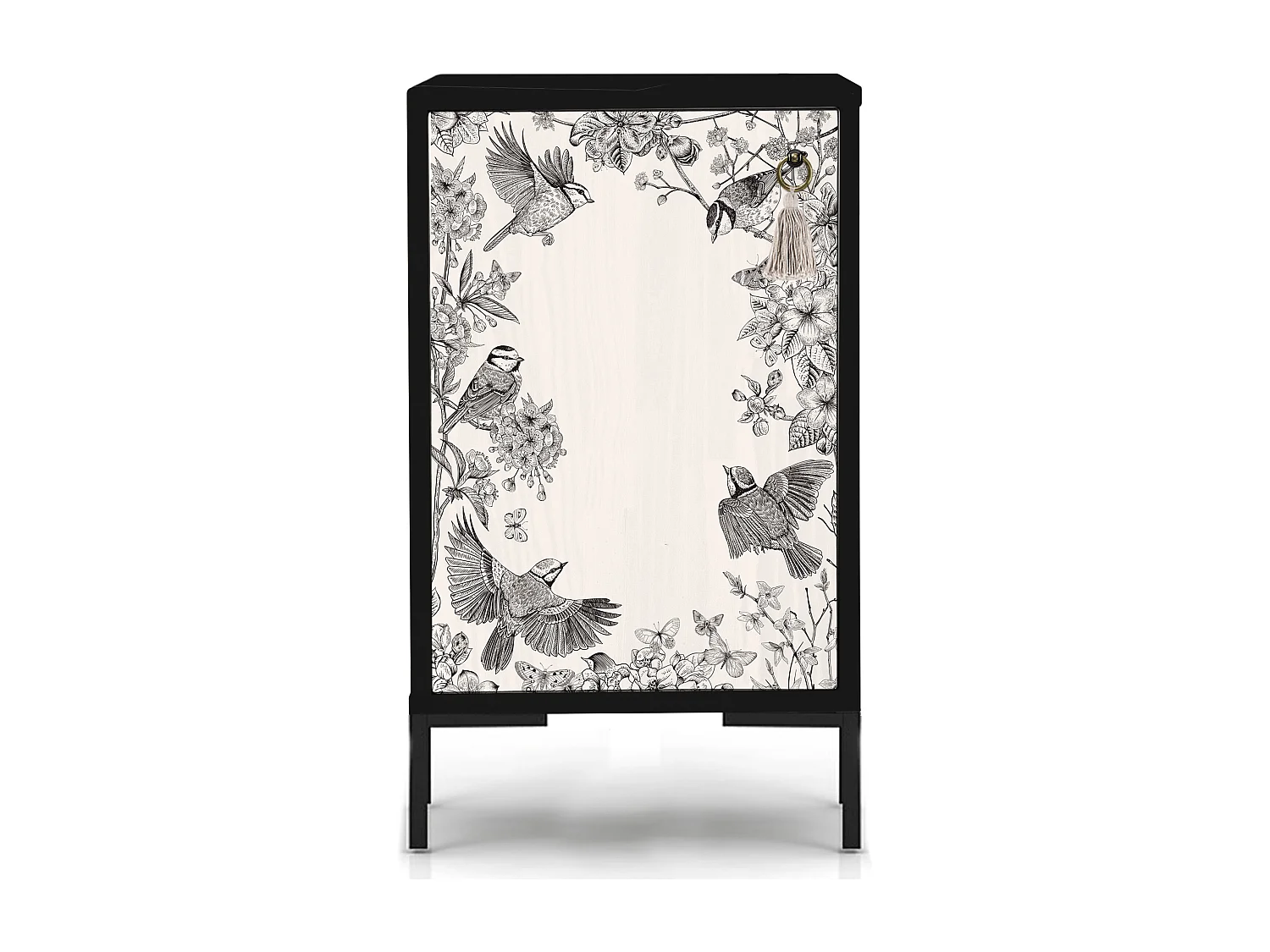 Table de chevet en MDF avec imprimé