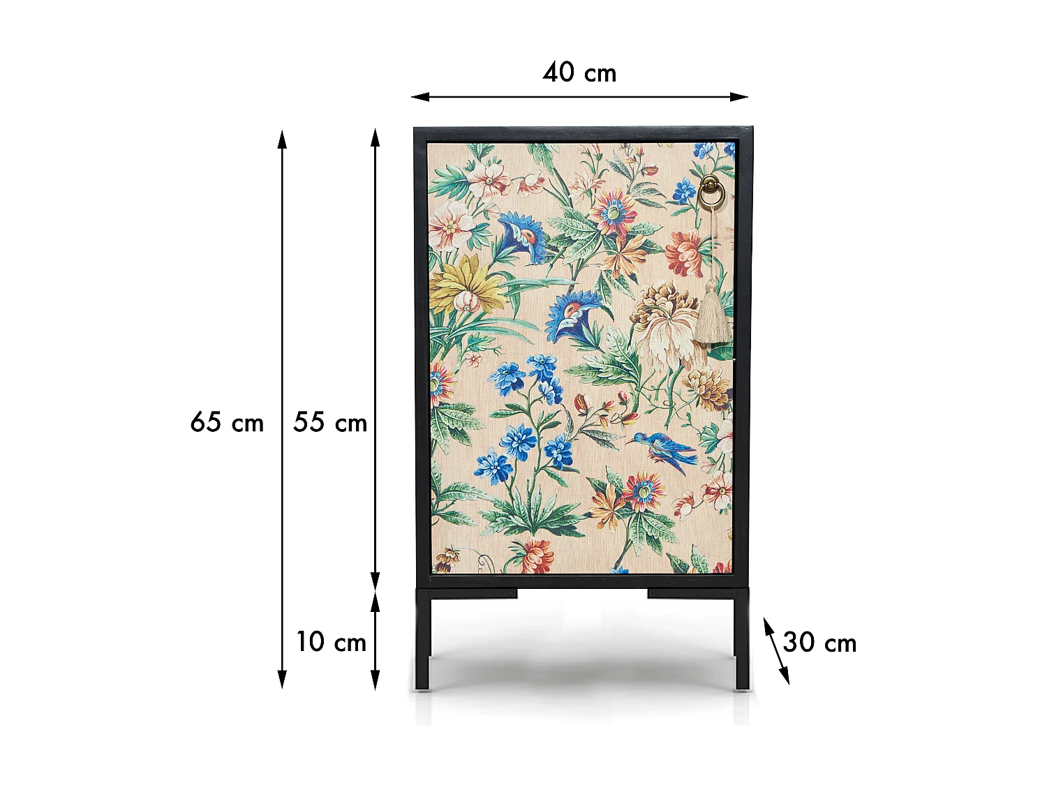 Table de chevet en MDF avec imprimé