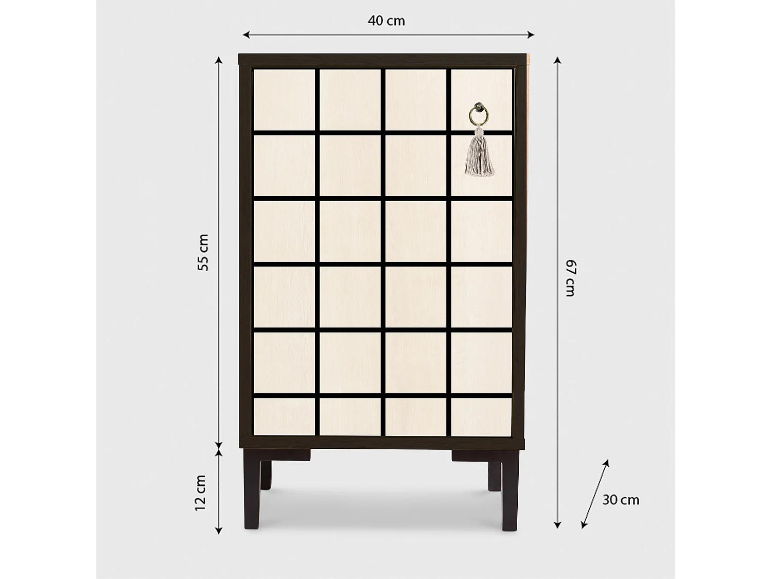 Table de chevet en MDF avec imprimé