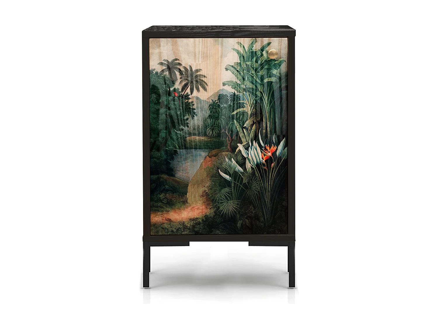 Table de chevet en MDF avec imprimé