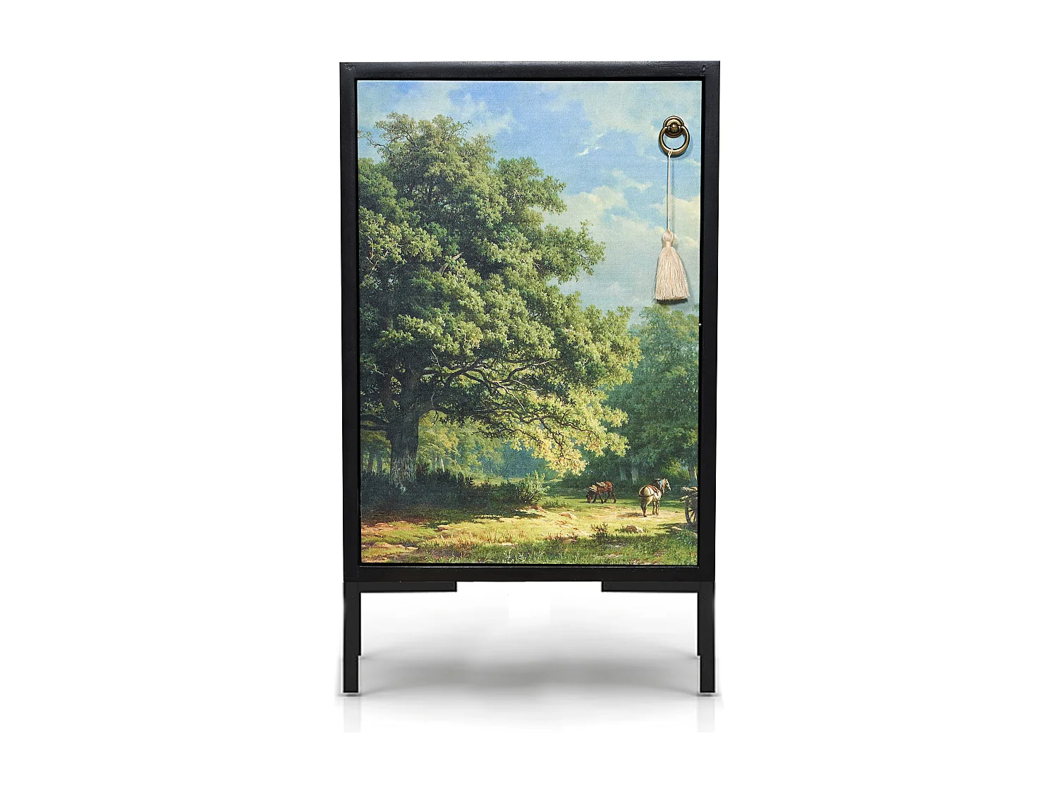 Table de chevet en MDF avec imprimé