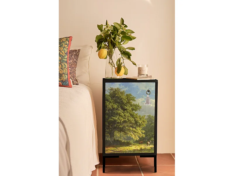 Nachttisch aus bedrucktem MDF