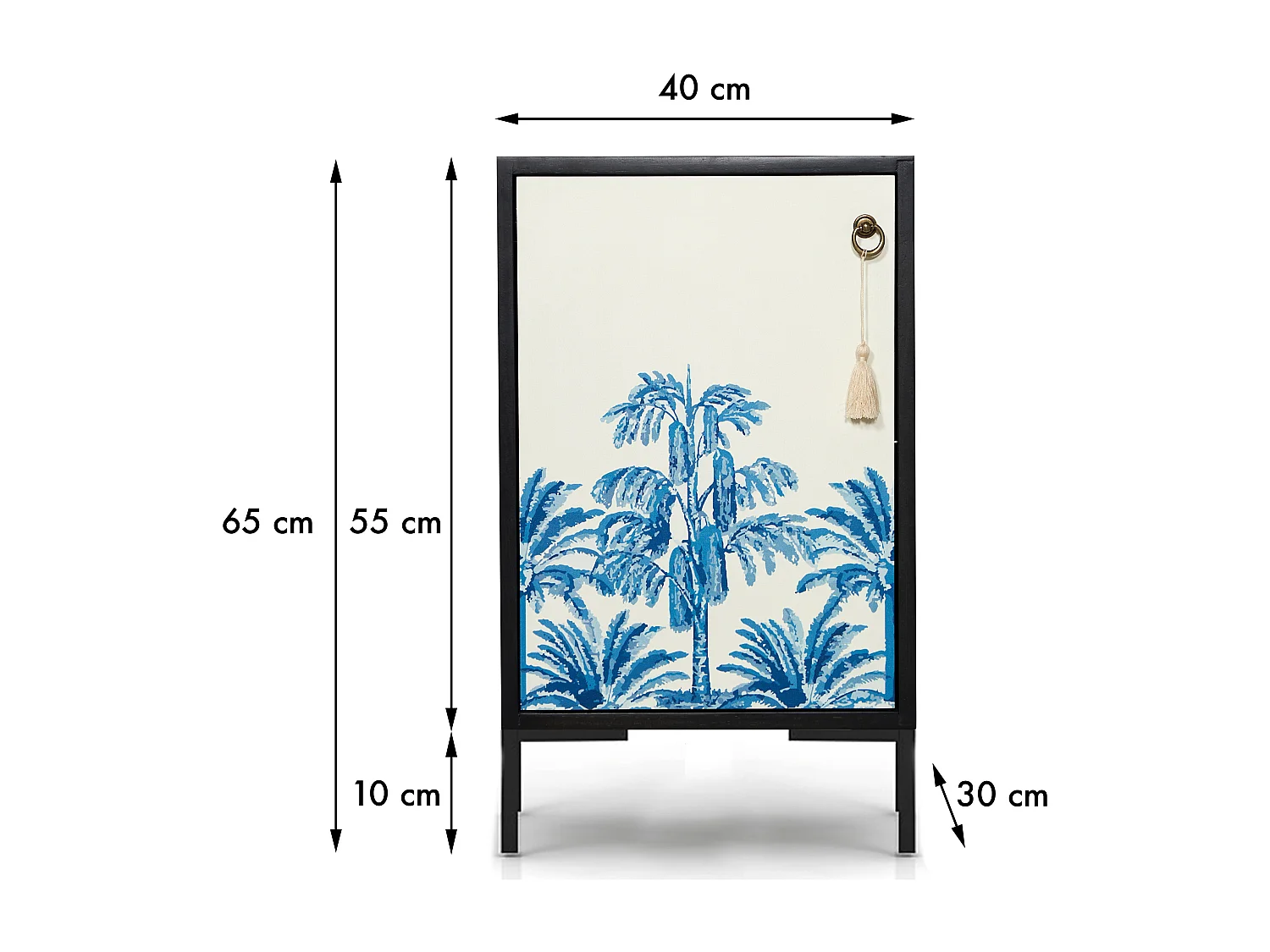 Table de chevet en MDF avec imprimé