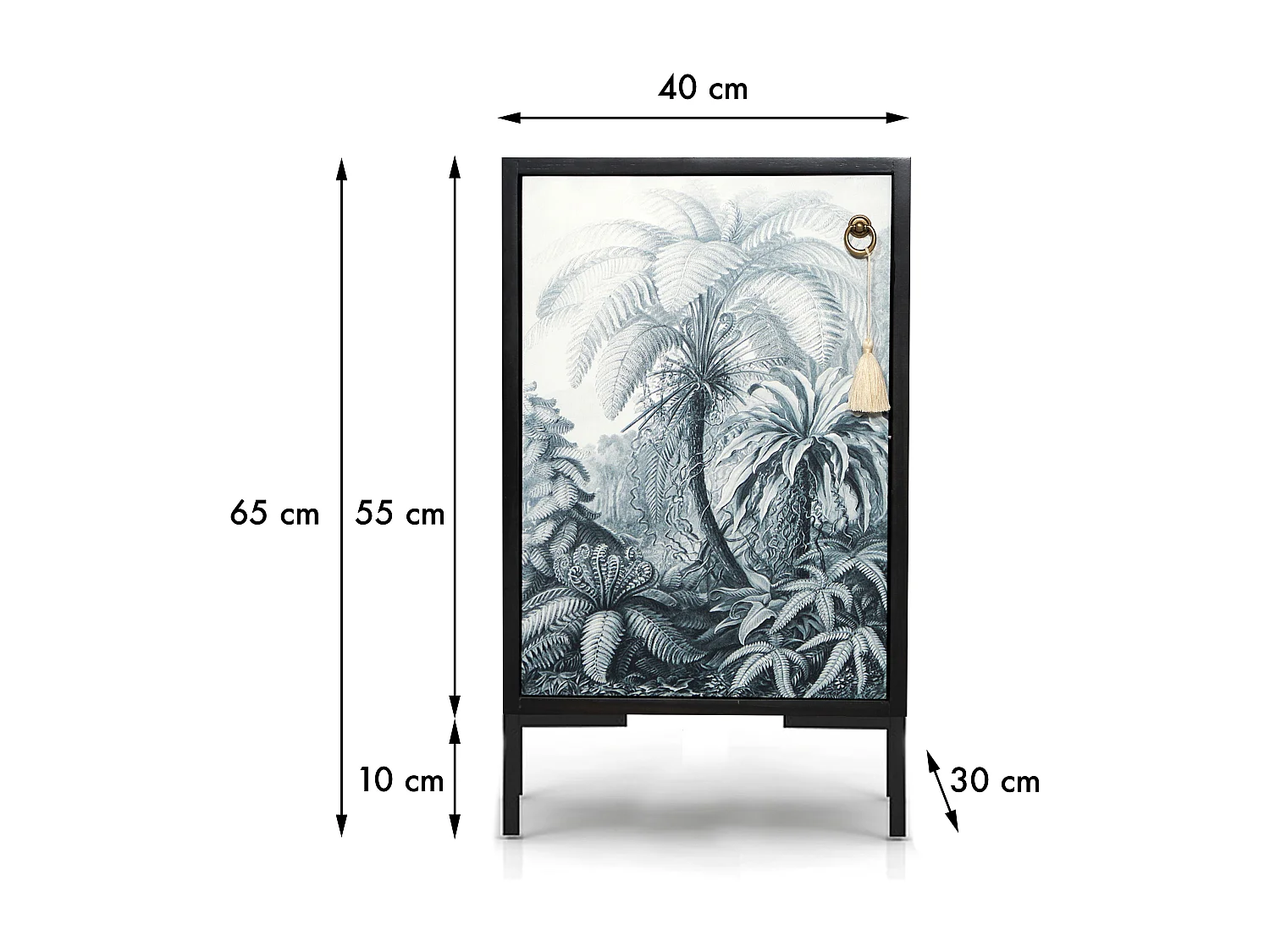 Table de chevet en MDF avec imprimé