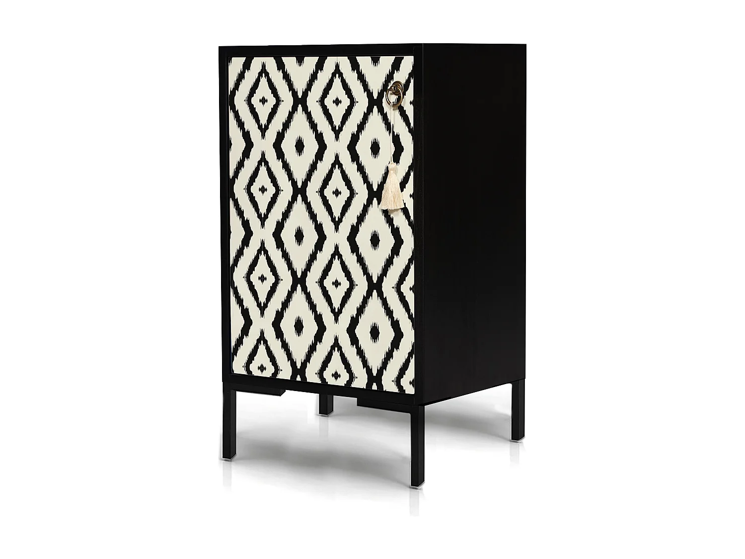 Table de chevet en MDF avec imprimé