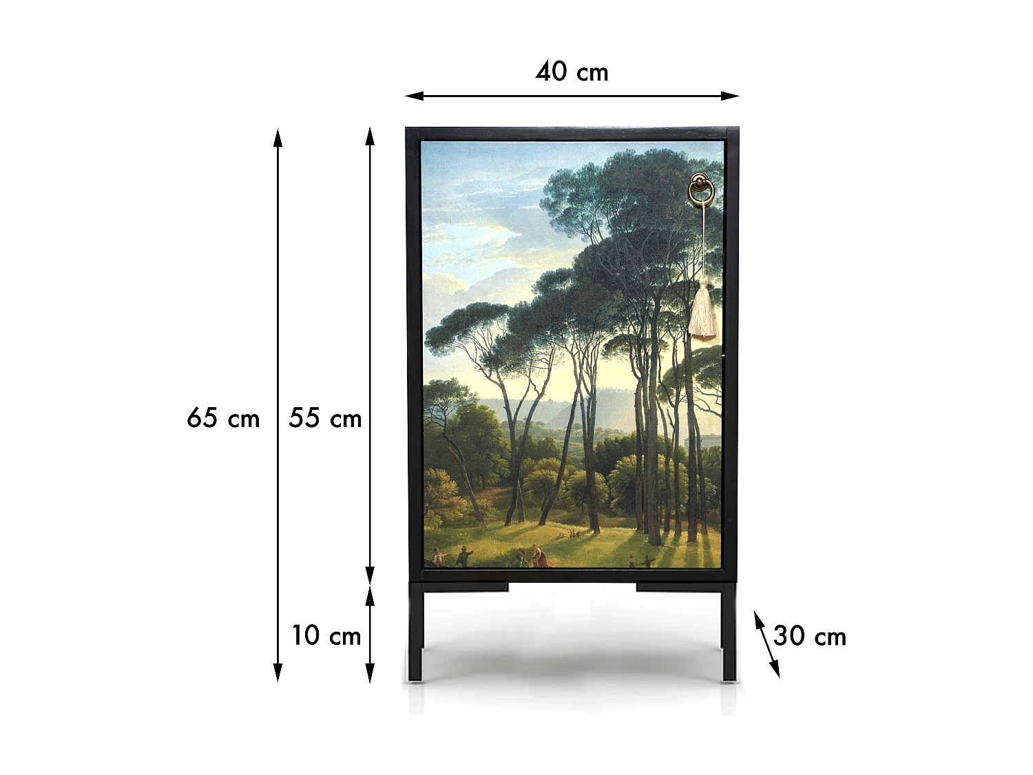 Table de chevet en MDF avec imprimé
