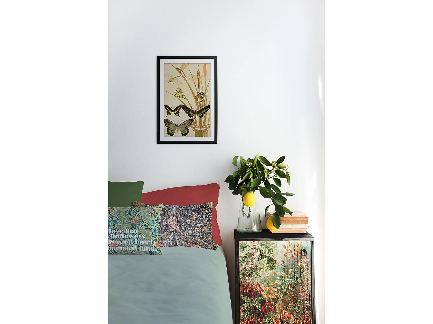 Table de chevet en MDF avec imprimé