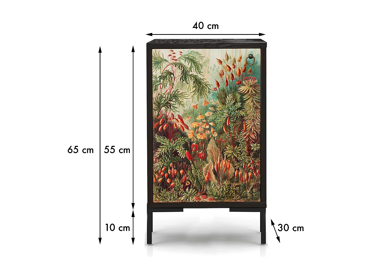 Table de chevet en MDF avec imprimé