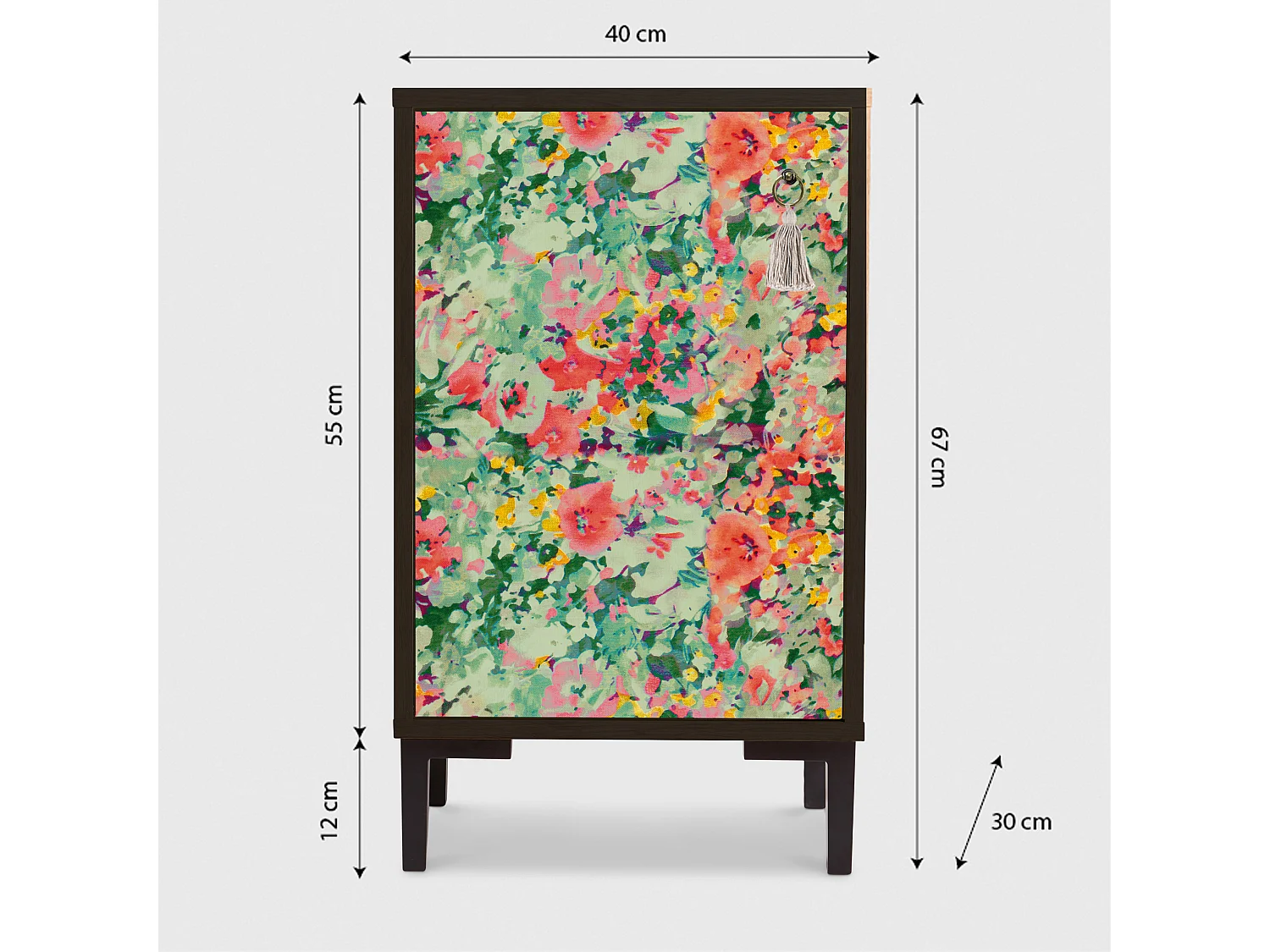 Table de chevet en MDF avec imprimé
