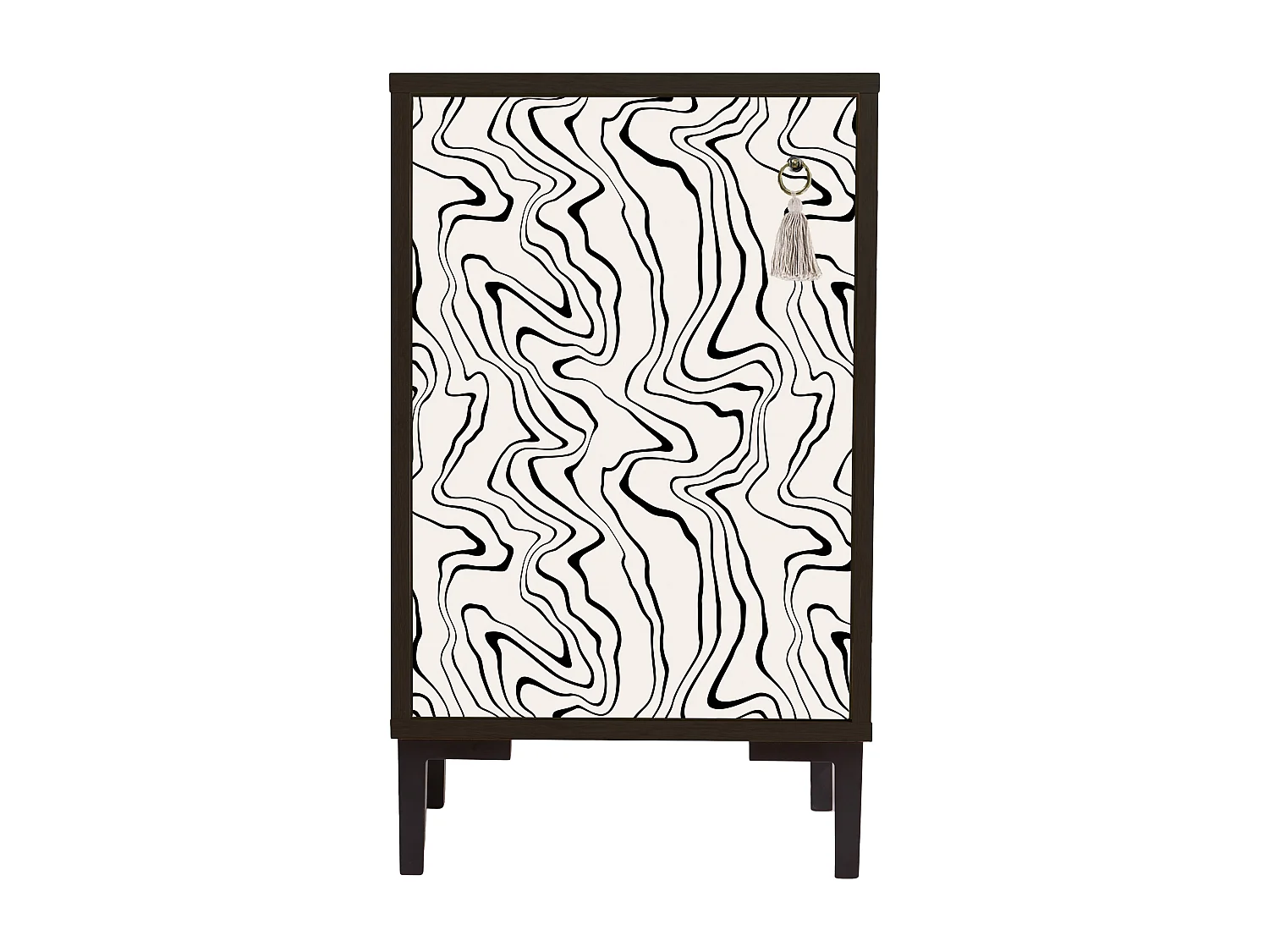 Table de chevet en MDF avec imprimé