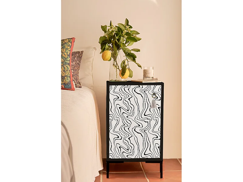 Mesita de noche de MDF con estampado HECHO EN ESPAÑA