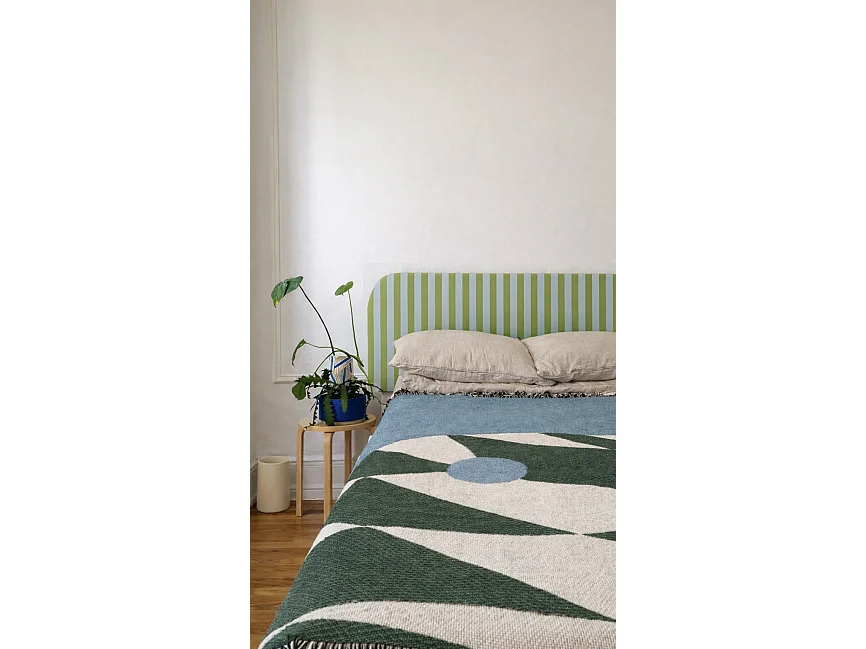 Tête de lit en velours à rayures 160x97cm EDDIE