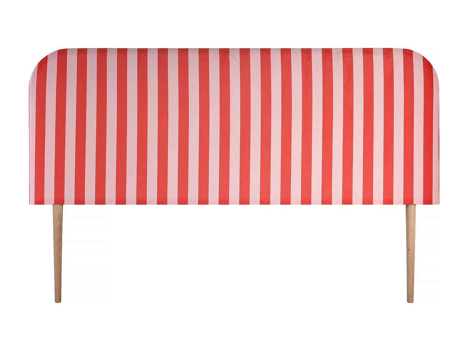 Tête de lit en velours à rayures rouges et roses 160x97cm