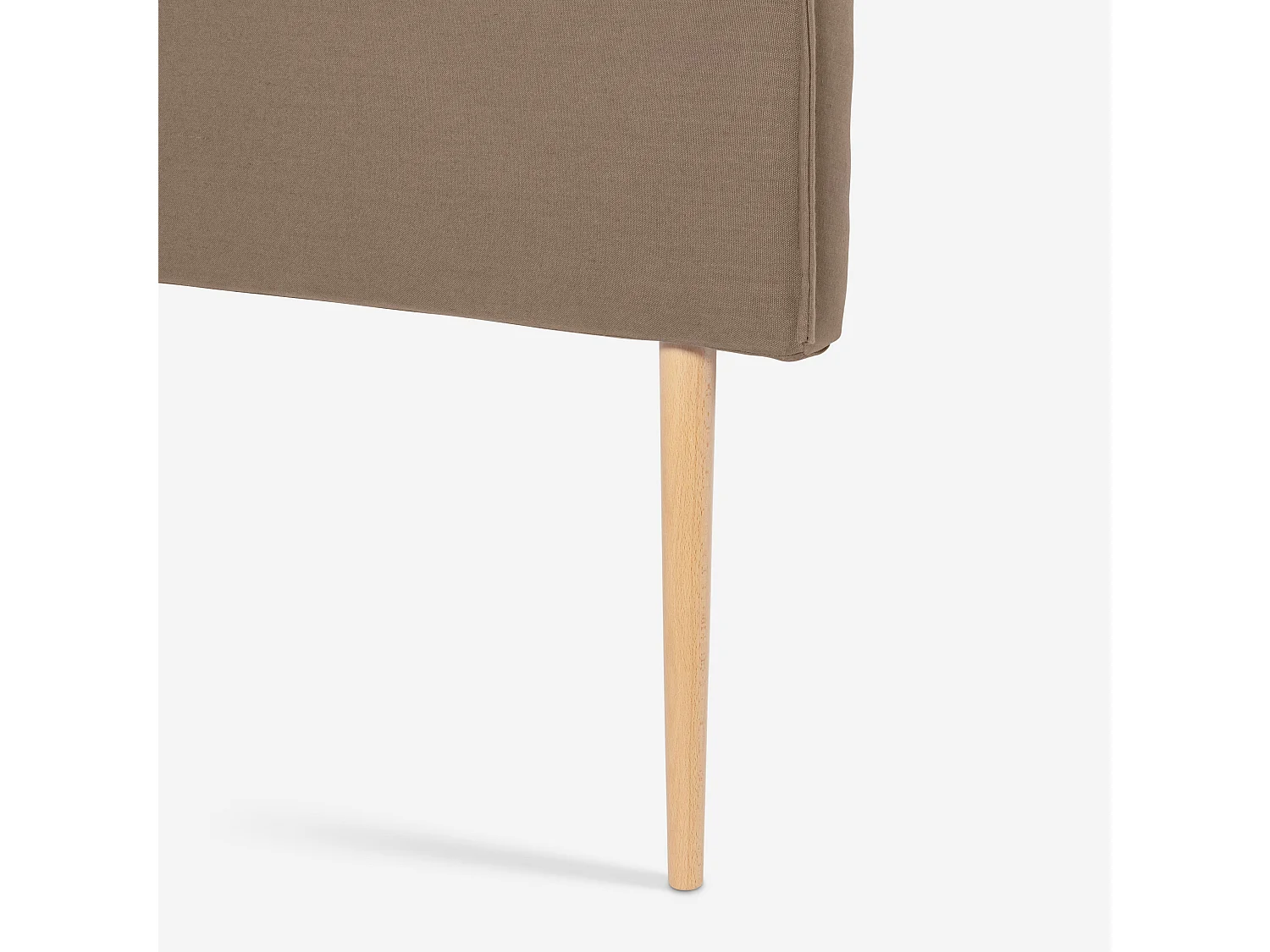 Cabecero tapizado de tela 100% lino marrón 160x100cm