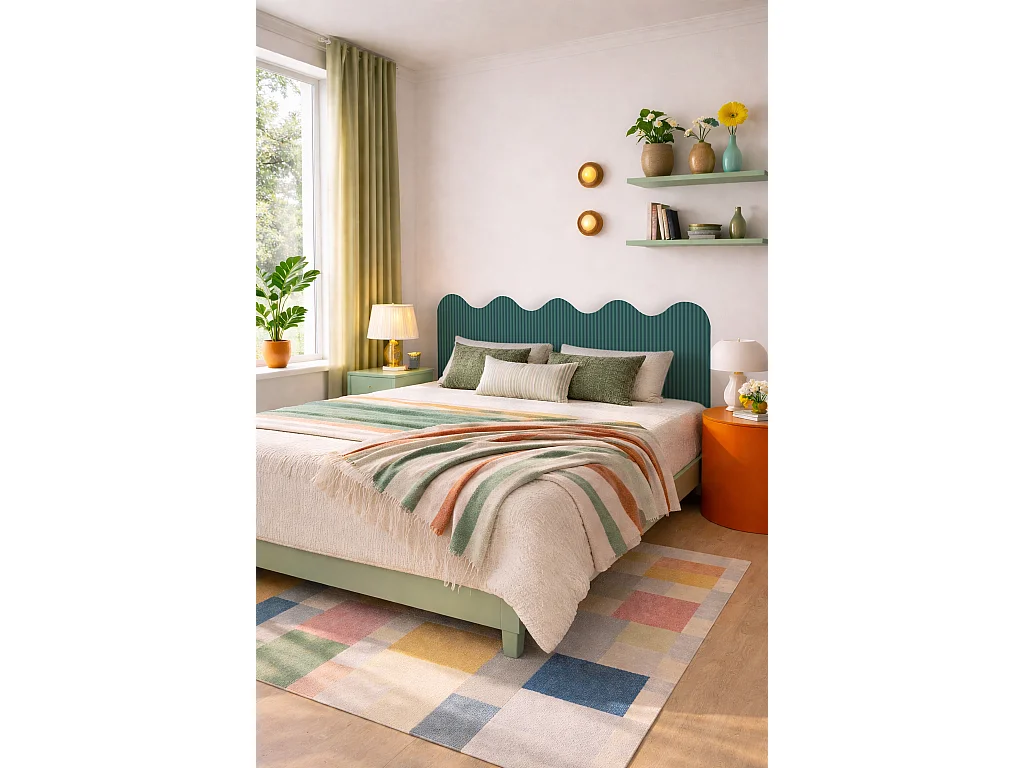 Cabecero tapizado forma ondulada 160x73,5cm HECHO EN ESPAÑA