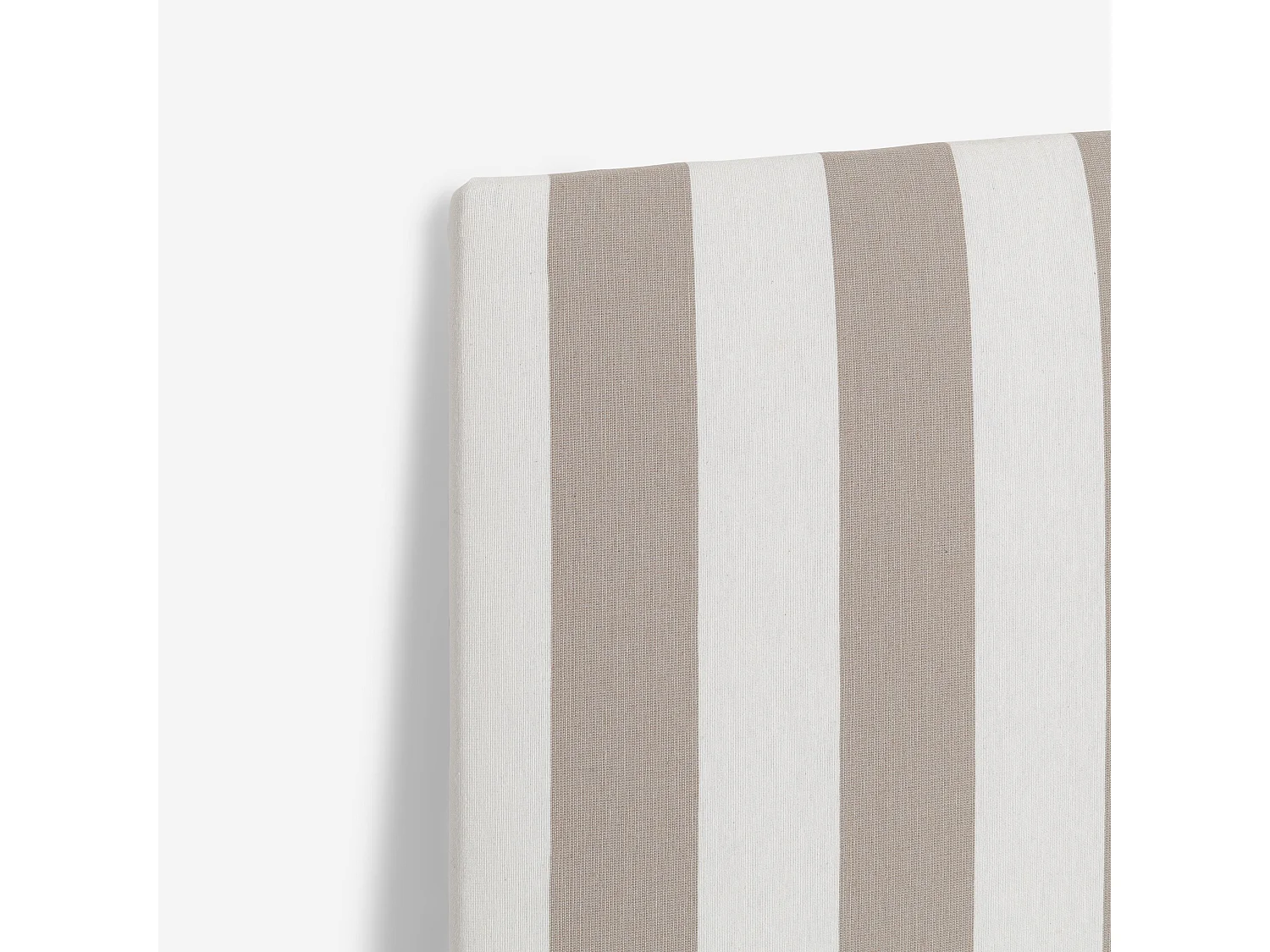 Cabecero tapizado de tela rayas beis 165x52cm