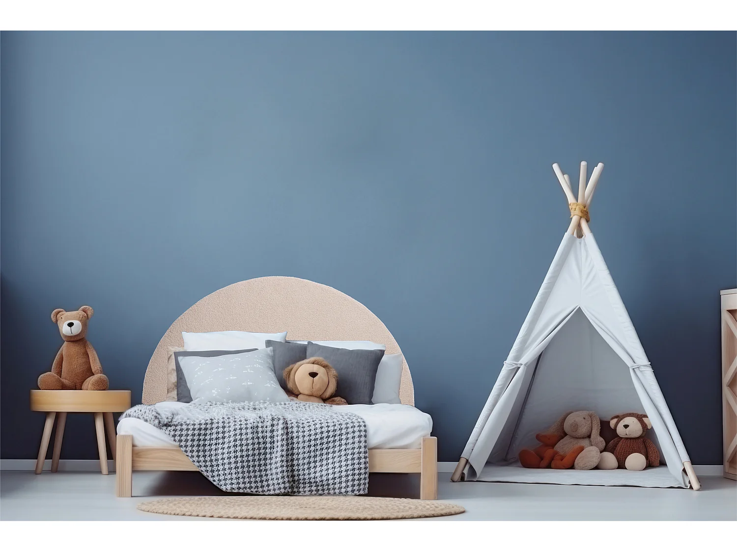 Cabecero tapizado infantil tejido teddy MOON