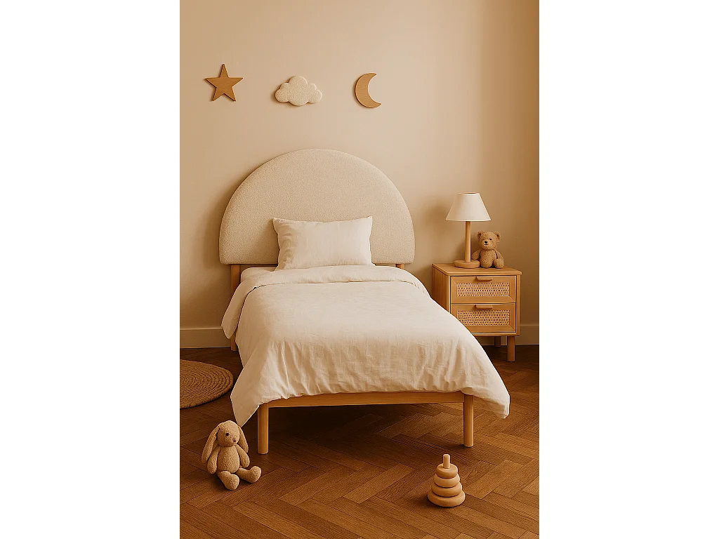 Cabecero tapizado infantil tejido teddy MOON