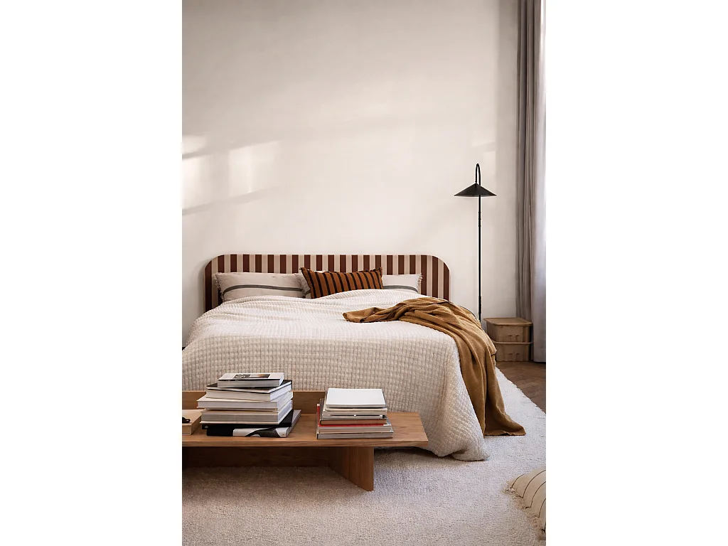 Tête de lit en velours à rayures 160x97cm EDDIE