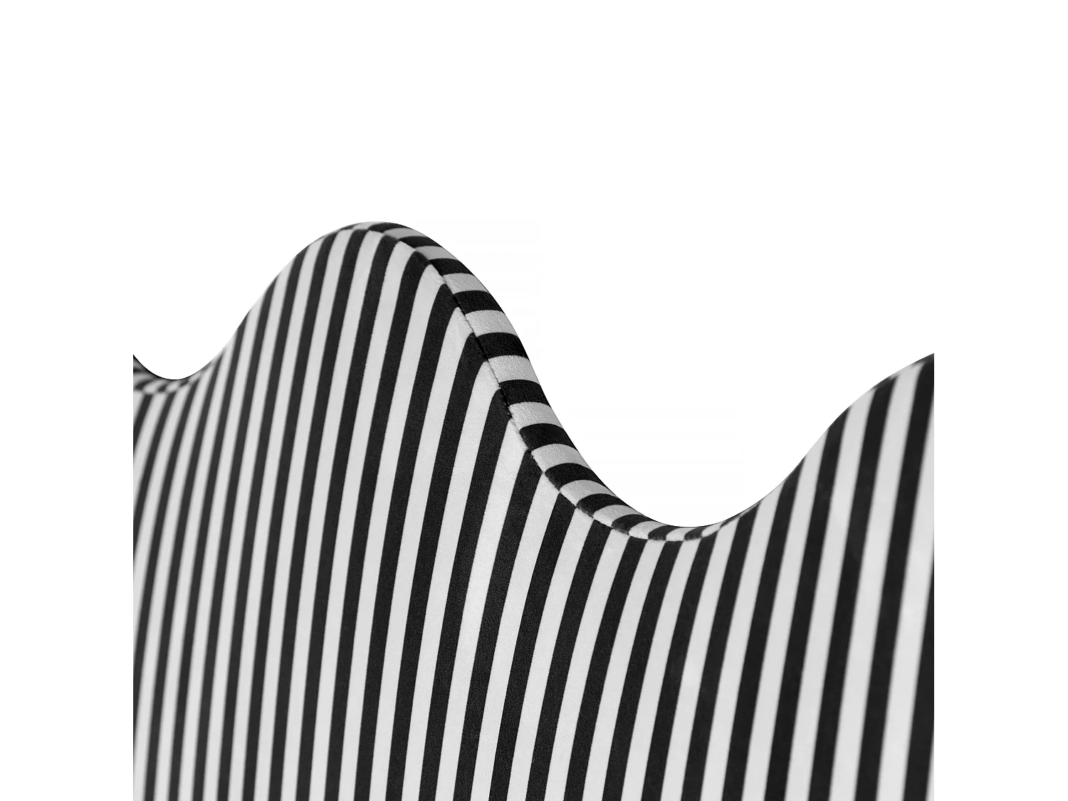 Cabecero tapizado forma ondulada rayas blancas y negras 160x73,5cm