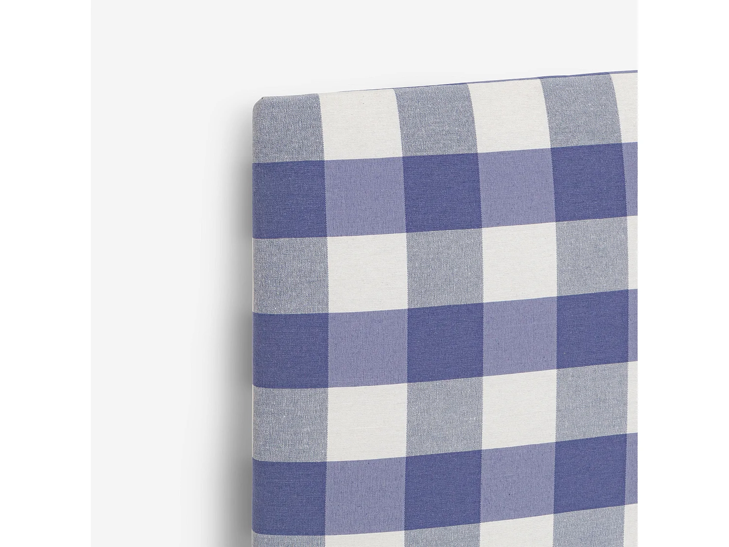 Tête de lit tapissée en vichy bleu 145x52cm