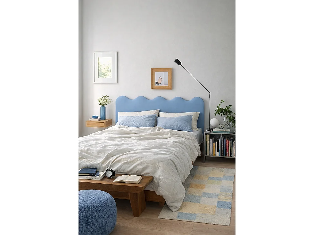 Cabecero tapizado forma ondulada 160x73,5cm HECHO EN ESPAÑA