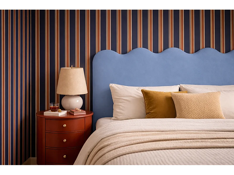 Cabecero tapizado forma ondulada 160x73,5cm HECHO EN ESPAÑA