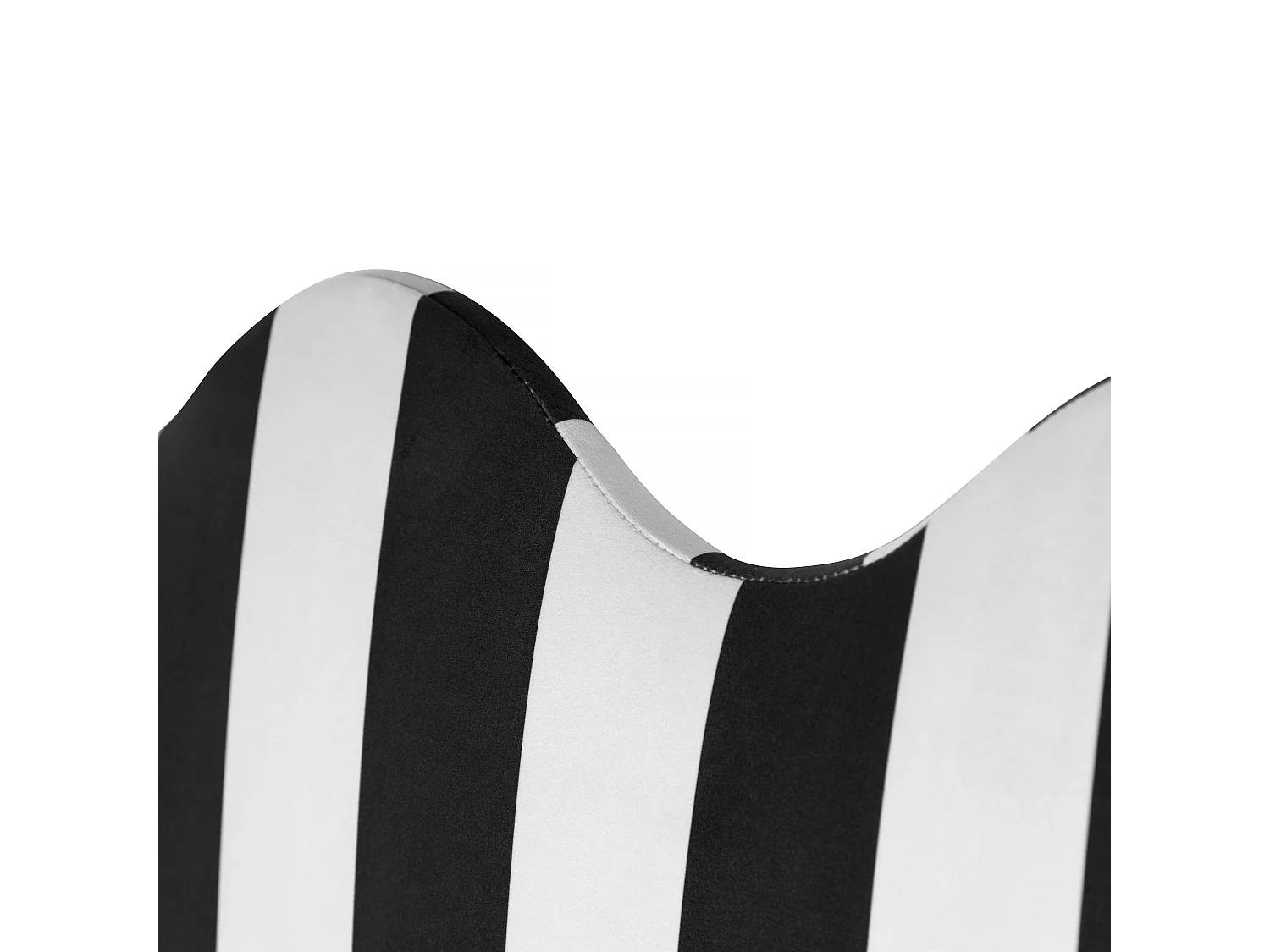 Cabecero tapizado forma ondulada franjas blancas y negras 160x73,5cm