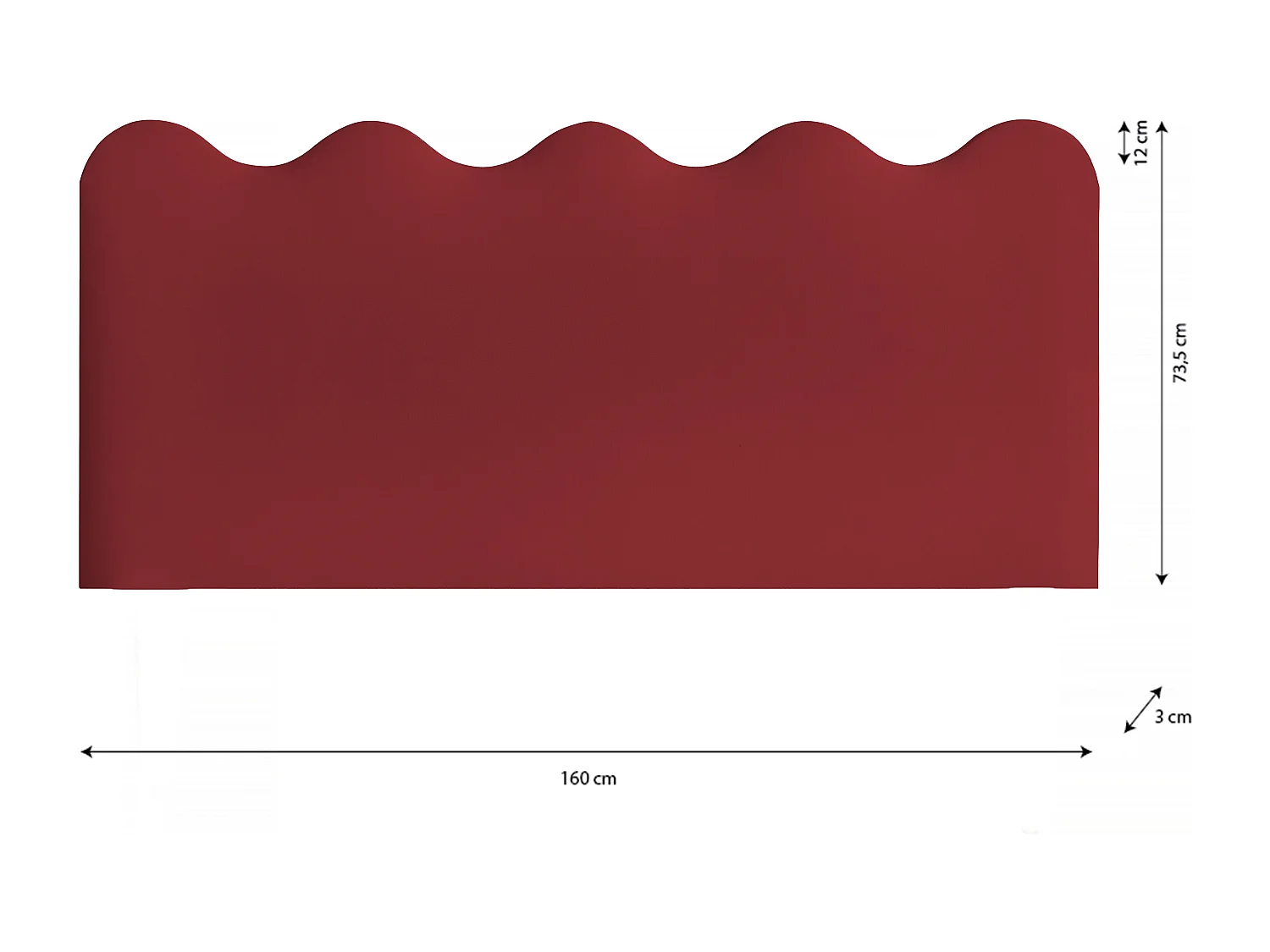 Cabecero tapizado forma ondulada 160x73,5cm HECHO EN ESPAÑA