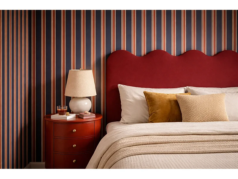 Tête de lit rembourrée forme ondulée 160x73,5cm