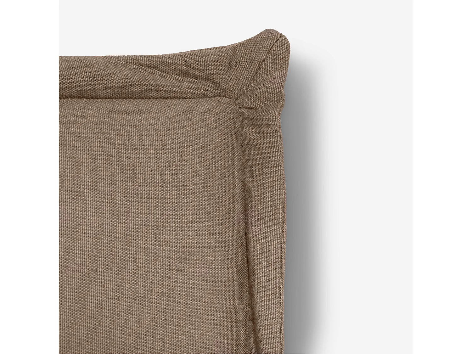 Cabecero tapizado de tela 100% lino marrón 145x100cm