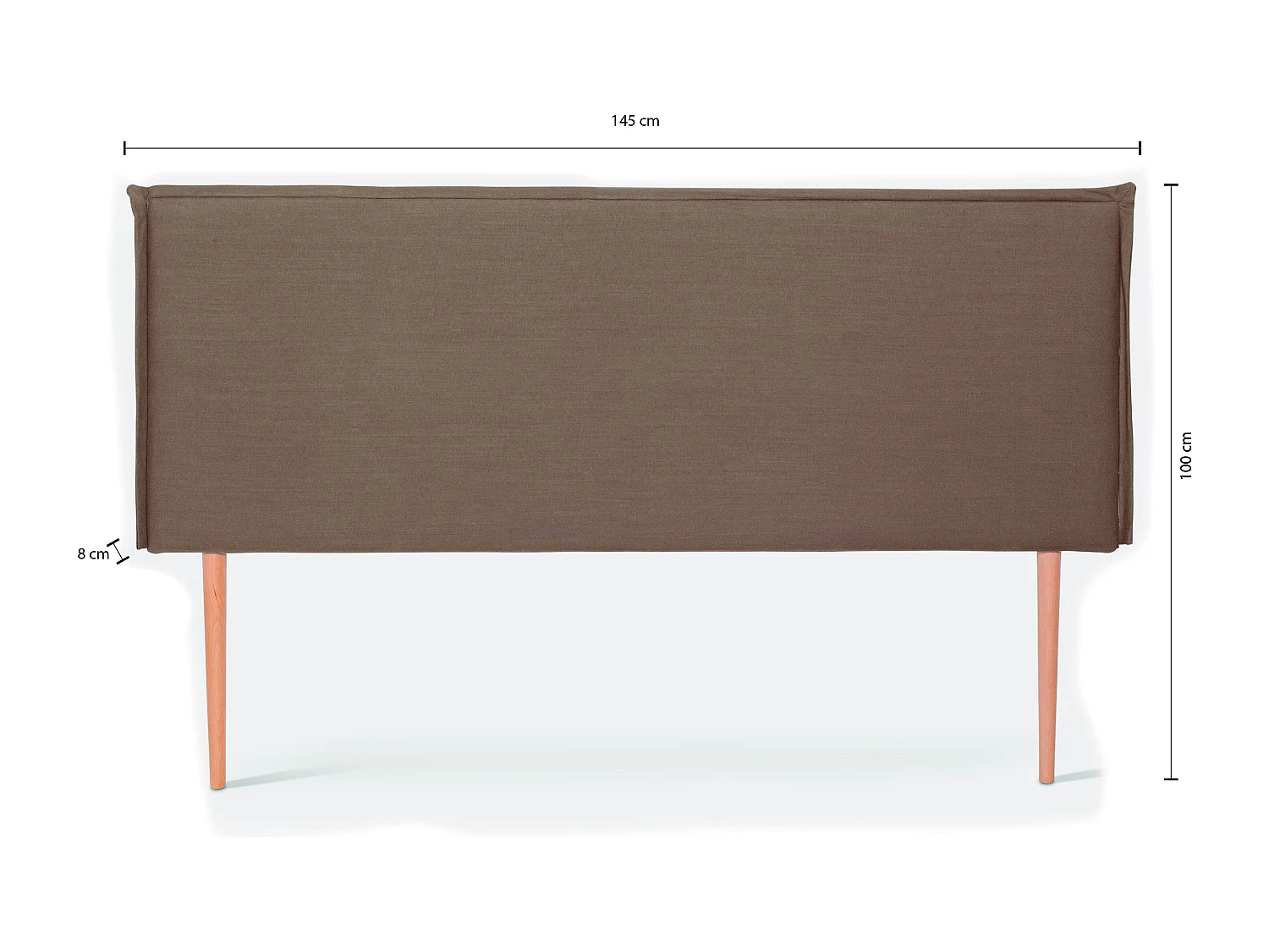 Cabecero tapizado de tela 100% lino marrón 145x100cm