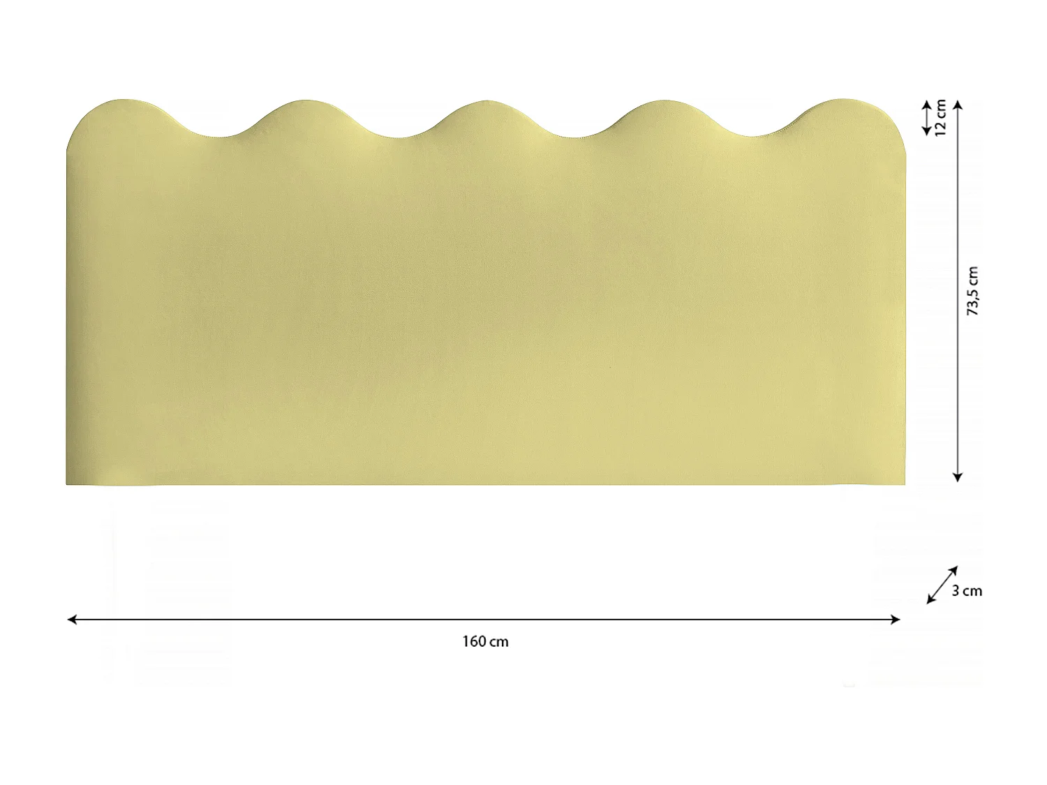 Cabecero tapizado forma ondulada 160x73,5cm HECHO EN ESPAÑA