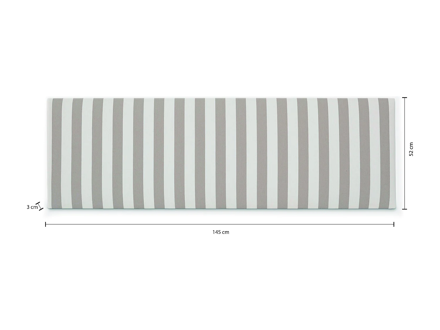 Tête de lit tapissée en tissu rayé beige 145x52cm