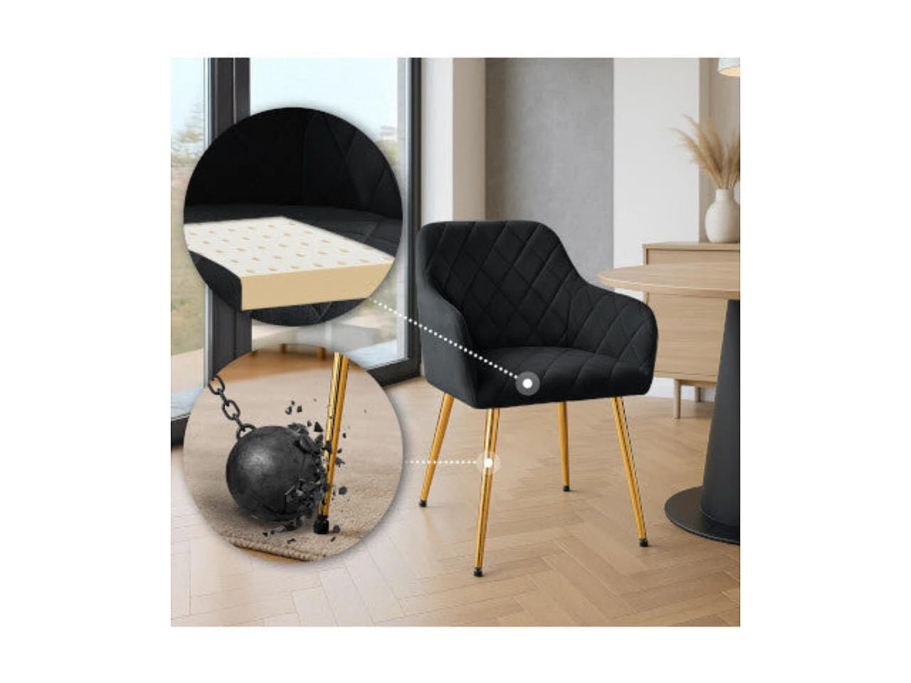 Dudeco Cadeira Bilbau Gold Preto