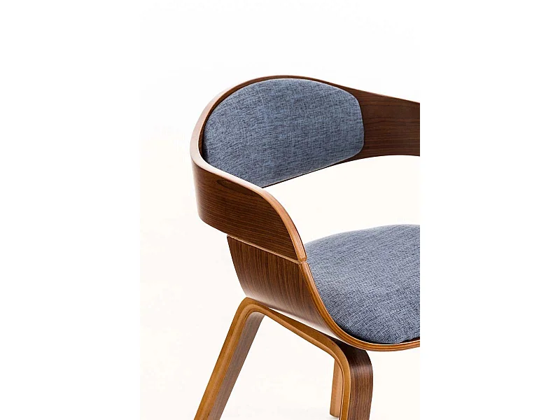 Dudeco Cadeira Berlim Tecido Nogueira e Azul