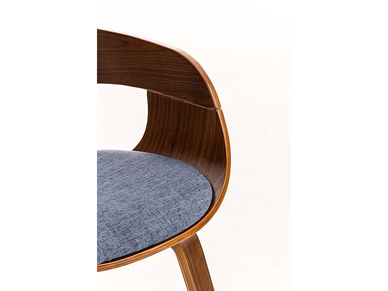 Dudeco Cadeira Berlim Tecido Nogueira e Azul