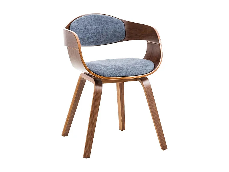 Dudeco Cadeira Berlim Tecido Nogueira e Azul