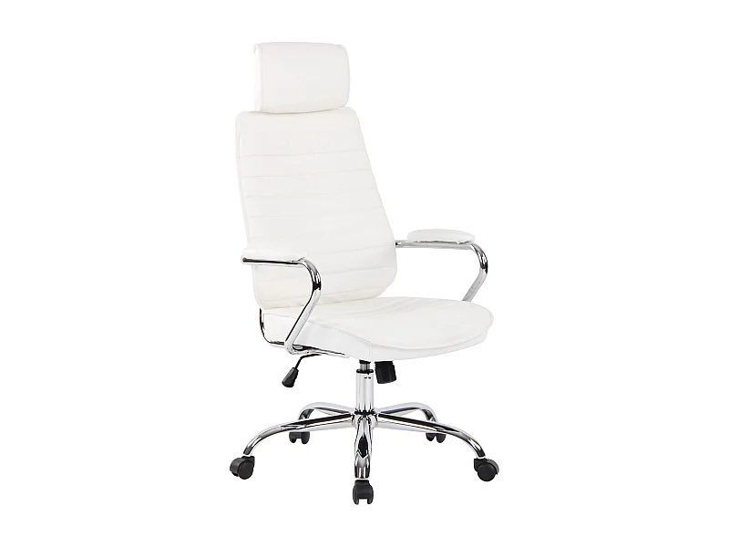 Dudeco Cadeira Escritório Rako em Pele Natural Branco