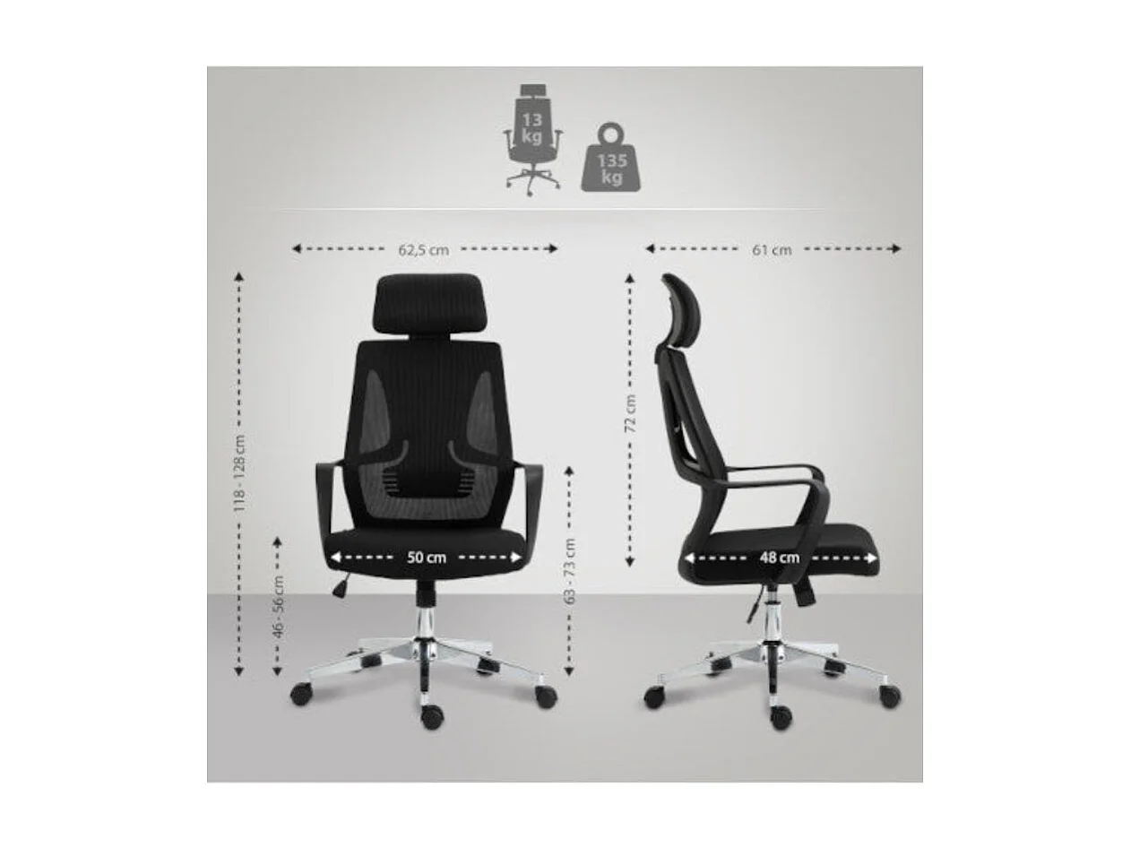 Dudeco Cadeira Escritório Kanab Preto