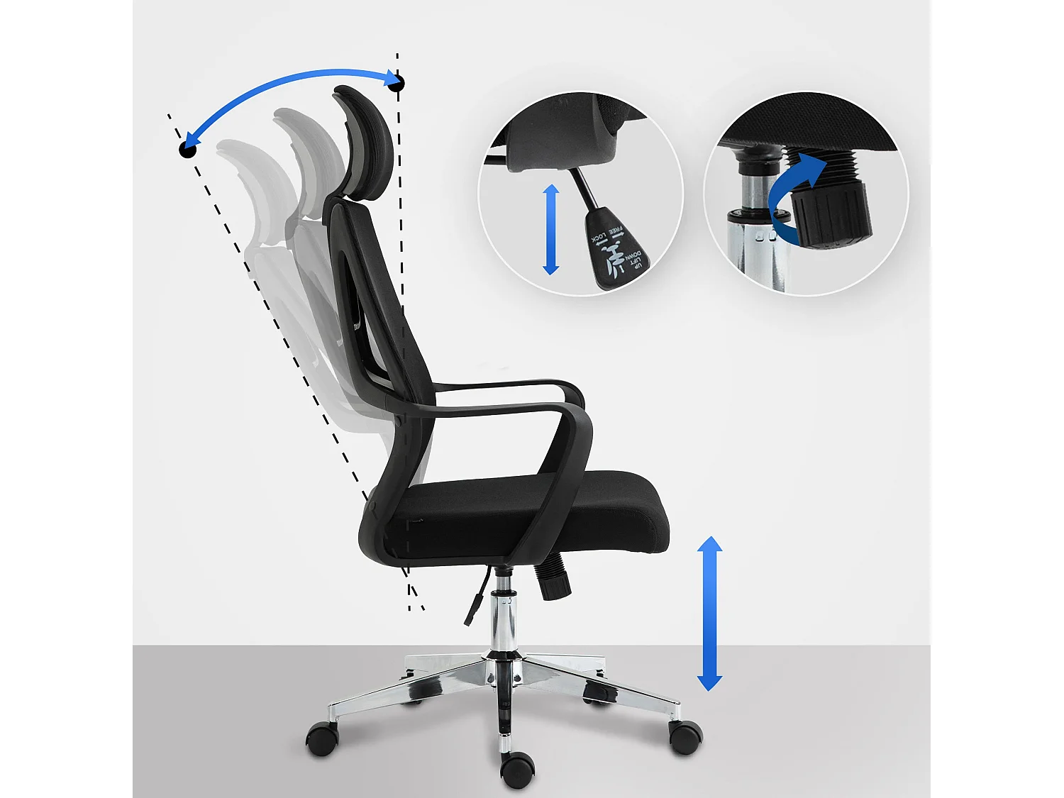 Dudeco Cadeira Escritório Kanab Preto