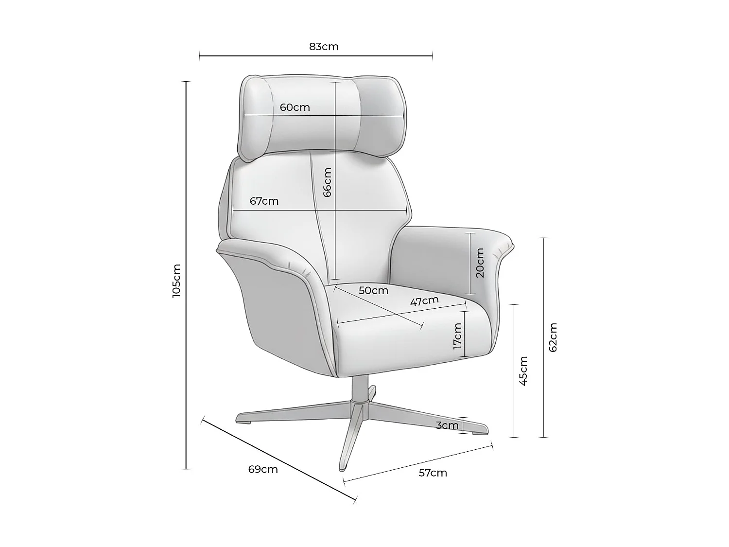 Dudeco Poltrona Lynn Taupe