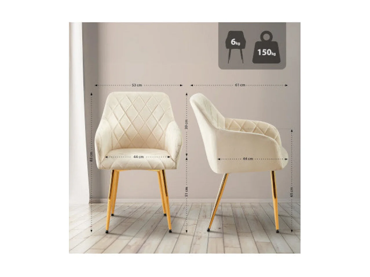 Dudeco Cadeira Bilbau Gold Creme