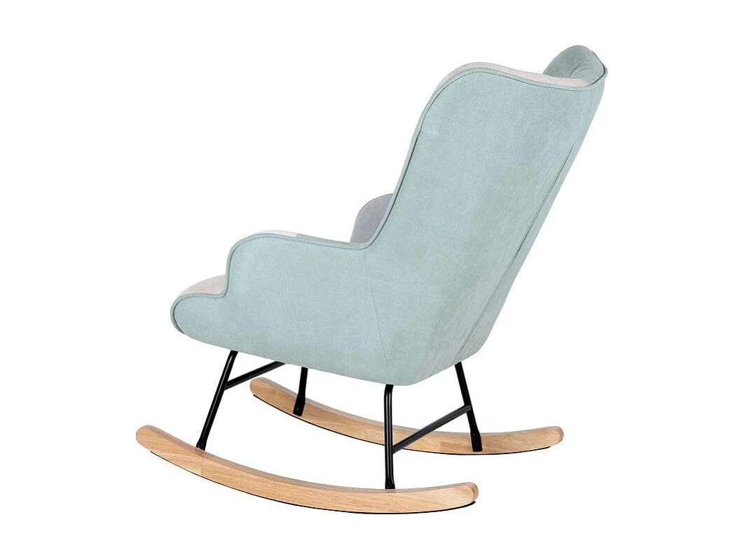 Dudeco Sillón mecedora Luca Patchwork verde menta