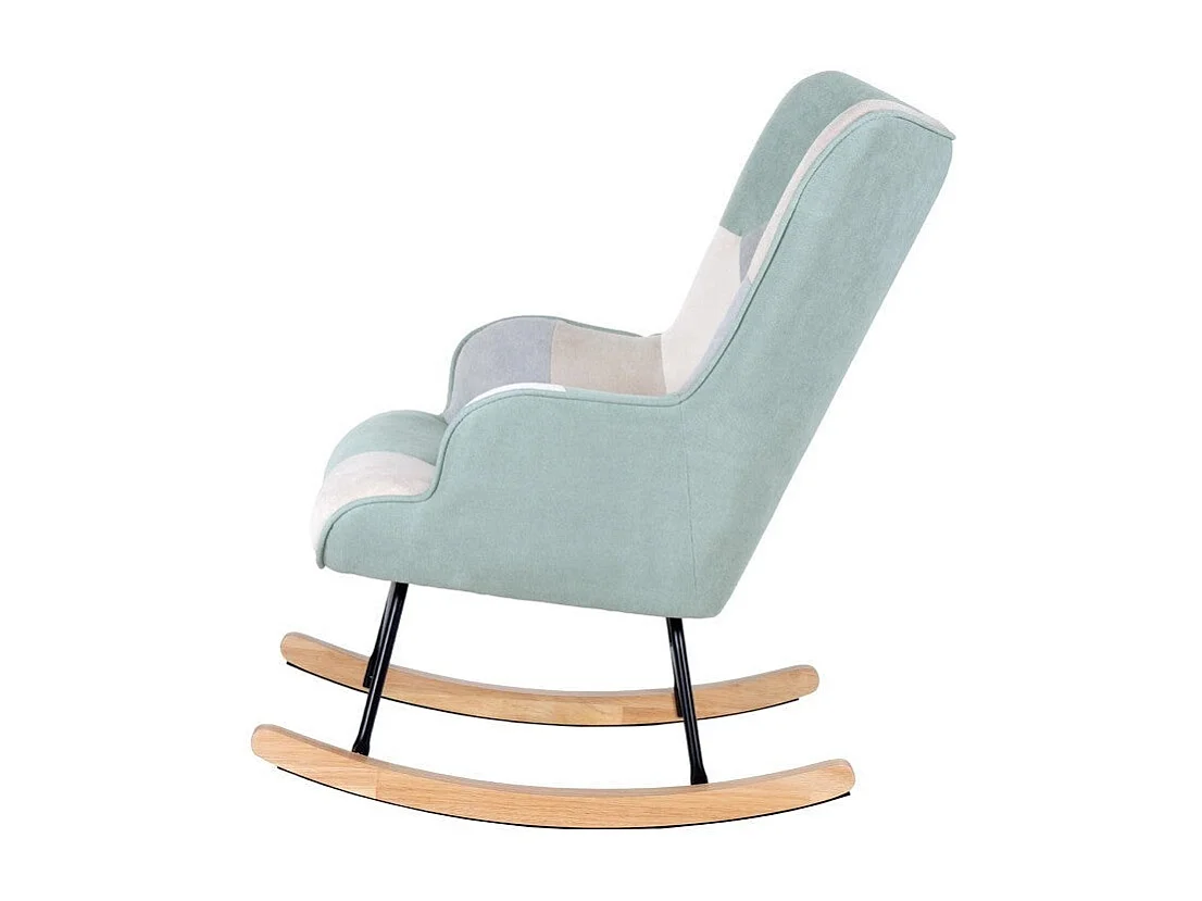 Dudeco Sillón mecedora Luca Patchwork verde menta