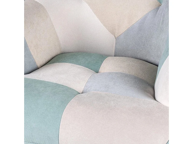 Dudeco Sillón mecedora Luca Patchwork verde menta