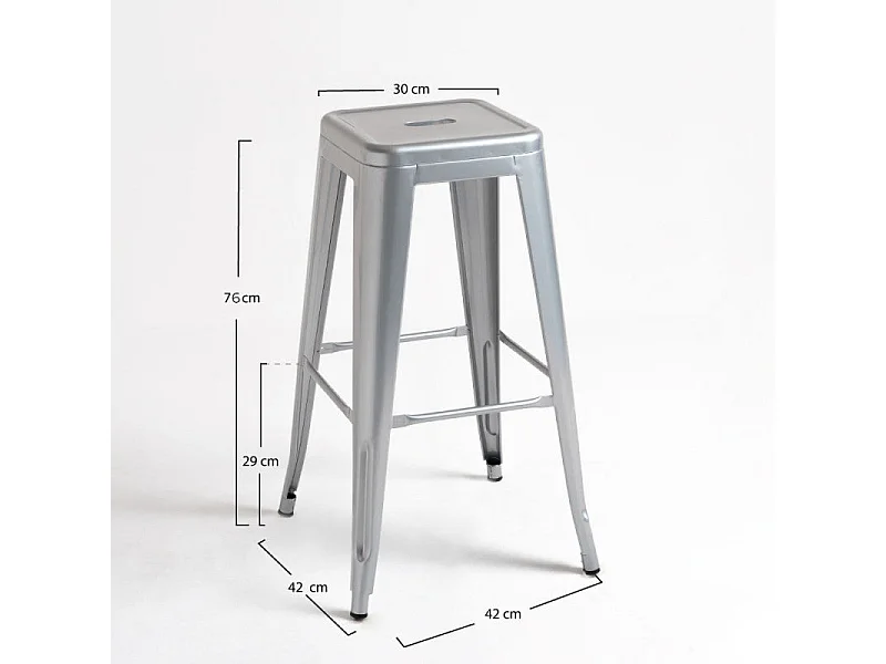 Dudeco Banco Leeds Alto Cinzento metalizado