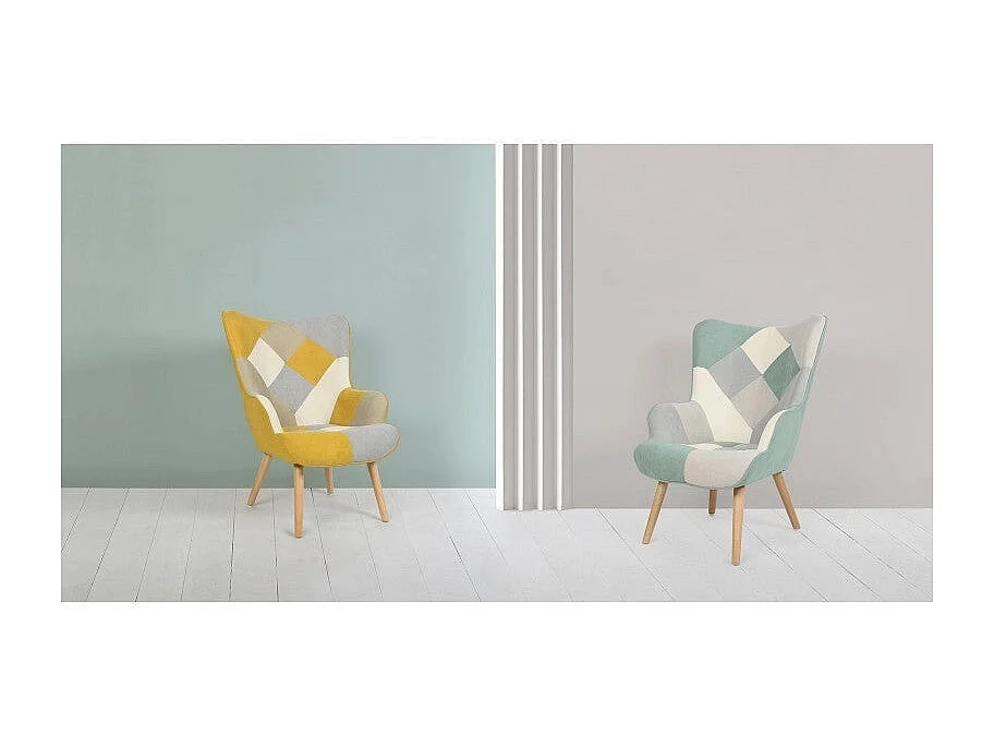 Dudeco Poltrona Luca Patchwork Verde Menta