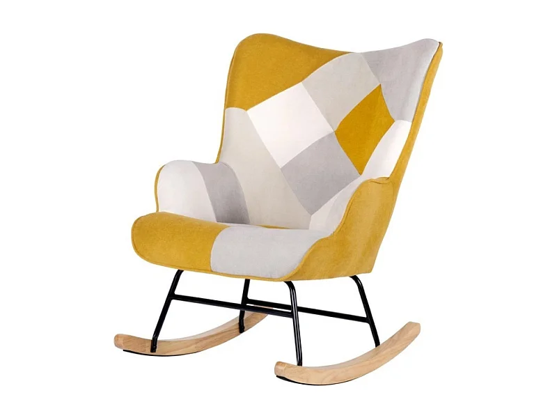 Dudeco Poltrona de Balanço Luca Patchwork Mostarda